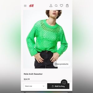 H&M Women’s Kelly Green Sweater in Size M 💚